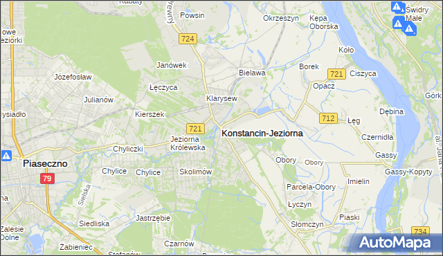 mapa Konstancin-Jeziorna, Konstancin-Jeziorna na mapie Targeo