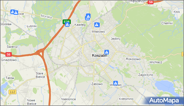 mapa Koszalina, Koszalin na mapie Targeo