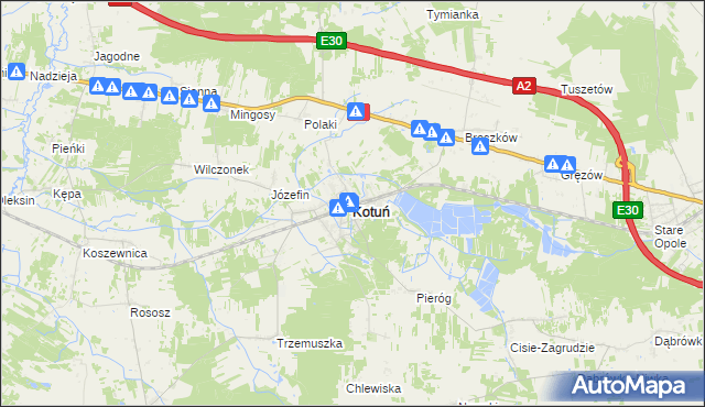 mapa Kotuń powiat siedlecki, Kotuń powiat siedlecki na mapie Targeo
