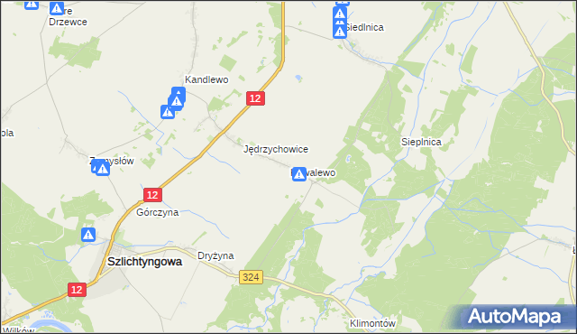 mapa Kowalewo gmina Szlichtyngowa, Kowalewo gmina Szlichtyngowa na mapie Targeo