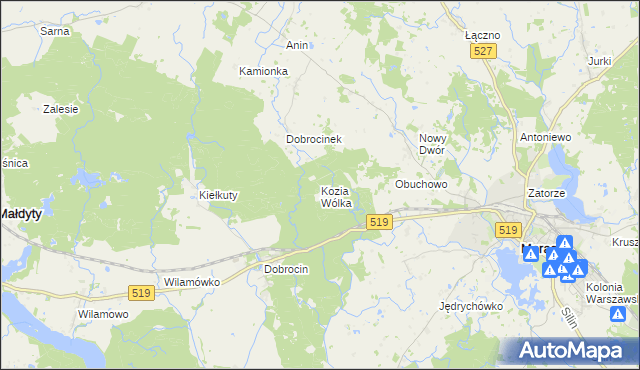 mapa Kozia Wólka, Kozia Wólka na mapie Targeo