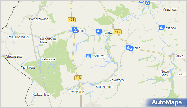 mapa Królowe, Królowe na mapie Targeo