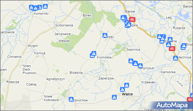 mapa Kromołów, Kromołów na mapie Targeo