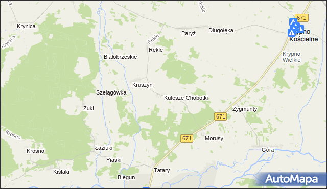 mapa Kulesze-Chobotki, Kulesze-Chobotki na mapie Targeo