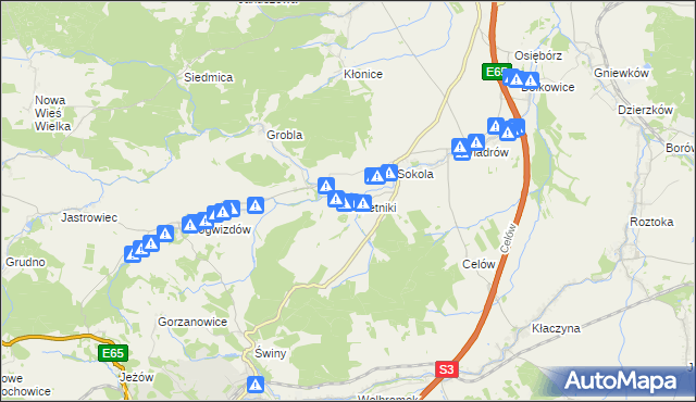 mapa Kwietniki, Kwietniki na mapie Targeo