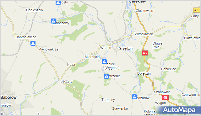 mapa Łaniec, Łaniec na mapie Targeo