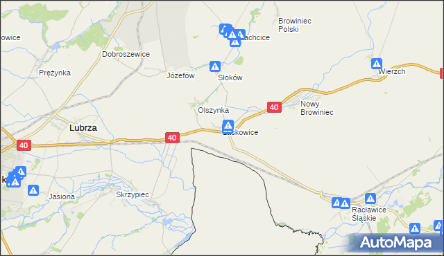 mapa Laskowice gmina Lubrza, Laskowice gmina Lubrza na mapie Targeo