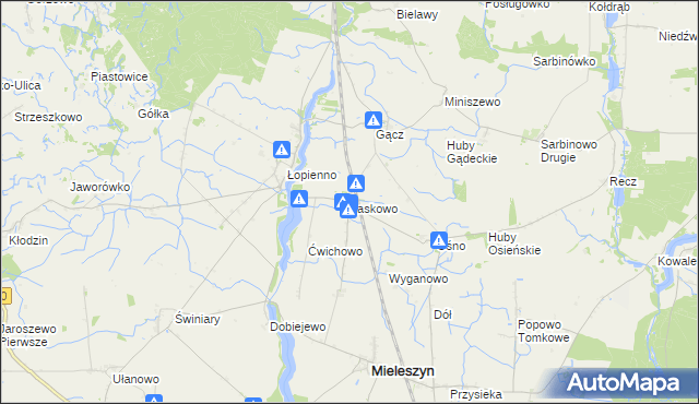 mapa Laskowo gmina Janowiec Wielkopolski, Laskowo gmina Janowiec Wielkopolski na mapie Targeo