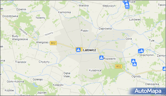 mapa Latowicz, Latowicz na mapie Targeo
