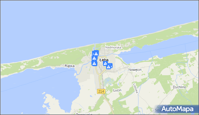 mapa Łeba, Łeba na mapie Targeo