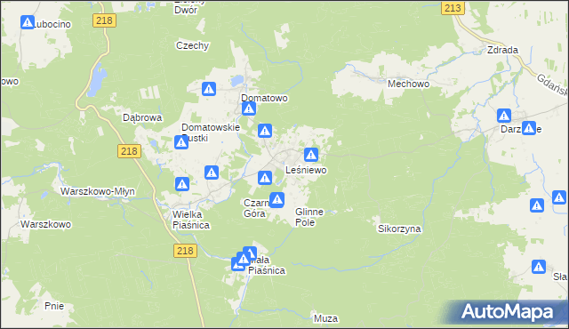 mapa Leśniewo gmina Puck, Leśniewo gmina Puck na mapie Targeo