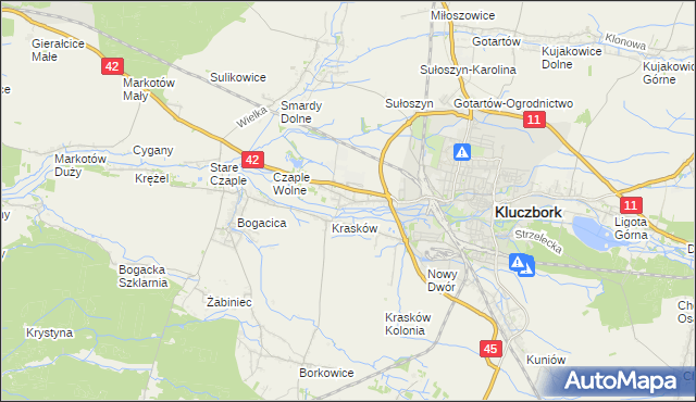 mapa Ligota Dolna gmina Kluczbork, Ligota Dolna gmina Kluczbork na mapie Targeo