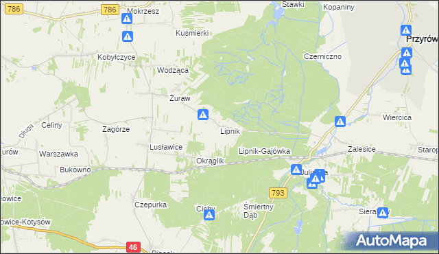 mapa Lipnik gmina Janów, Lipnik gmina Janów na mapie Targeo