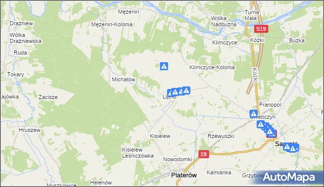 mapa Lipno gmina Platerów, Lipno gmina Platerów na mapie Targeo