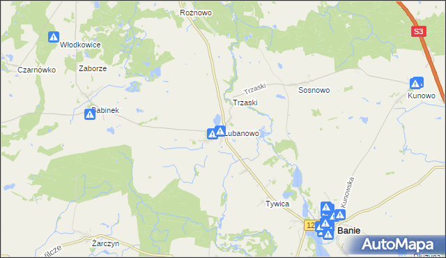 mapa Lubanowo, Lubanowo na mapie Targeo