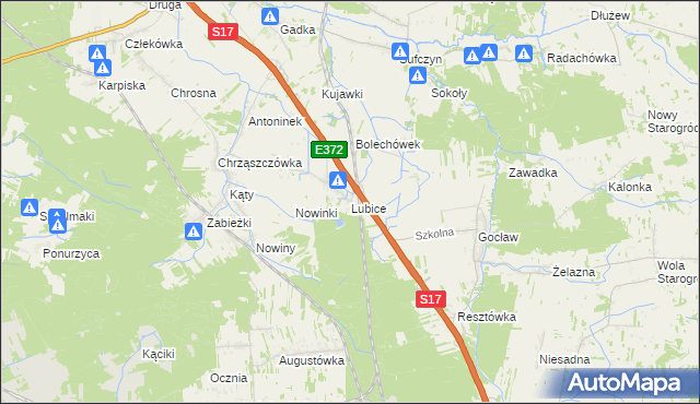 mapa Lubice, Lubice na mapie Targeo