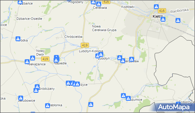 mapa Lubotyń gmina Kietrz, Lubotyń gmina Kietrz na mapie Targeo