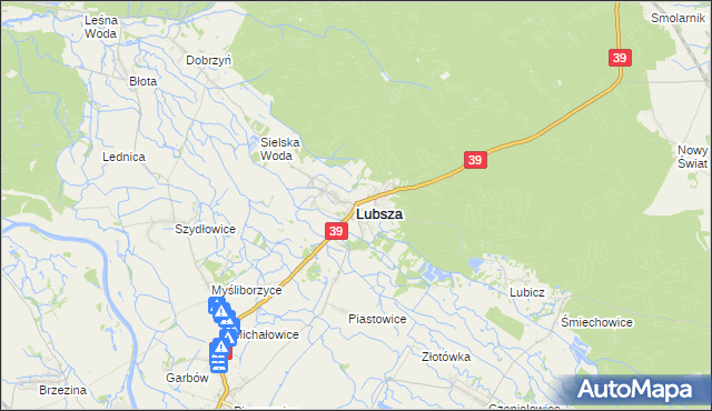 mapa Lubsza powiat brzeski, Lubsza powiat brzeski na mapie Targeo