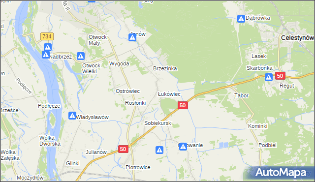 mapa Łukówiec gmina Karczew, Łukówiec gmina Karczew na mapie Targeo
