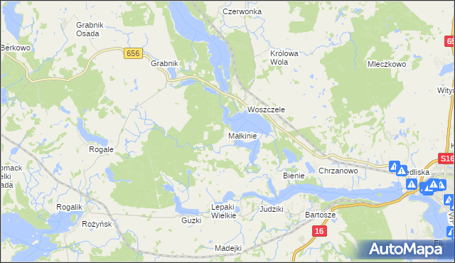 mapa Małkinie, Małkinie na mapie Targeo