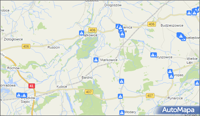 mapa Mańkowice, Mańkowice na mapie Targeo