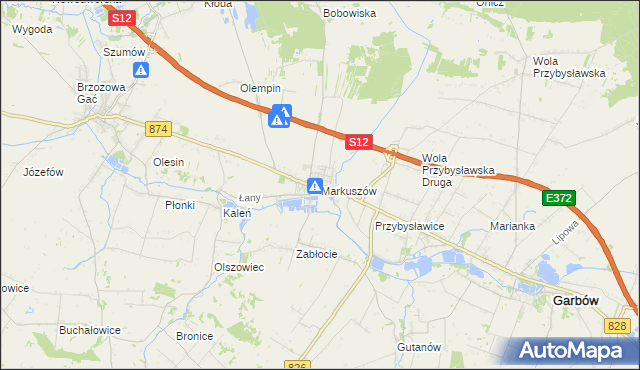 mapa Markuszów, Markuszów na mapie Targeo