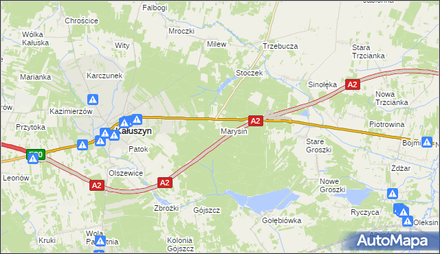 mapa Marysin gmina Kałuszyn, Marysin gmina Kałuszyn na mapie Targeo