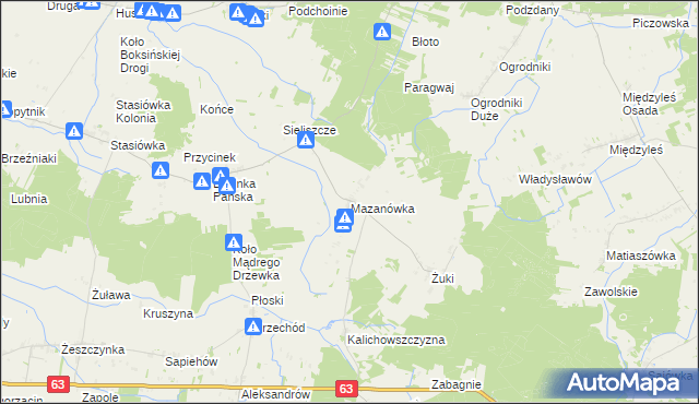 mapa Mazanówka, Mazanówka na mapie Targeo