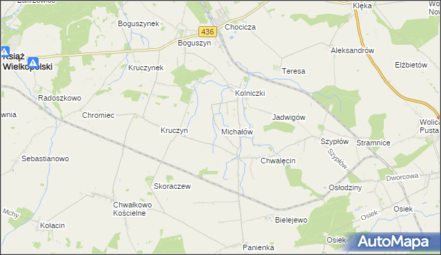 mapa Michałów gmina Nowe Miasto nad Wartą, Michałów gmina Nowe Miasto nad Wartą na mapie Targeo