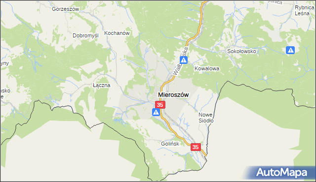 mapa Mieroszów, Mieroszów na mapie Targeo