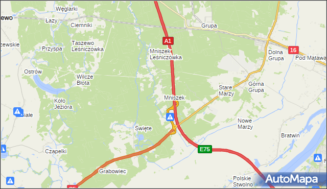 mapa Mniszek gmina Dragacz, Mniszek gmina Dragacz na mapie Targeo