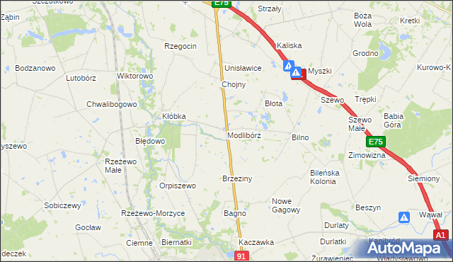 mapa Modlibórz, Modlibórz na mapie Targeo