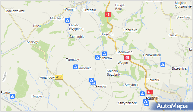 mapa Modzurów, Modzurów na mapie Targeo