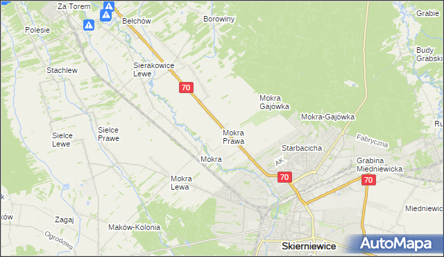 mapa Mokra Prawa, Mokra Prawa na mapie Targeo