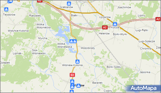 mapa Mościbrody, Mościbrody na mapie Targeo