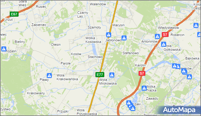 mapa Mroków gmina Lesznowola, Mroków gmina Lesznowola na mapie Targeo