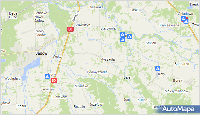mapa Myszadła, Myszadła na mapie Targeo