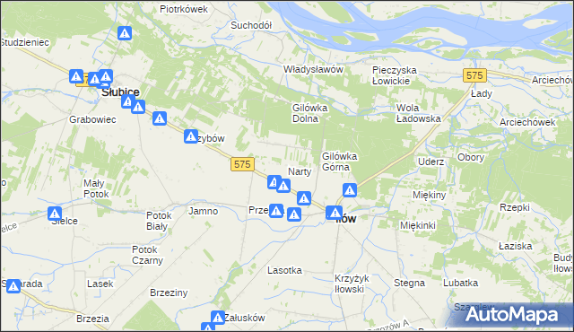 mapa Narty gmina Iłów, Narty gmina Iłów na mapie Targeo