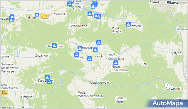 mapa Natolin gmina Osieck, Natolin gmina Osieck na mapie Targeo
