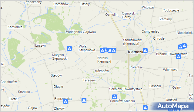 mapa Natolin Kiernoski, Natolin Kiernoski na mapie Targeo