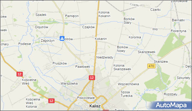 mapa Niedźwiady gmina Żelazków, Niedźwiady gmina Żelazków na mapie Targeo