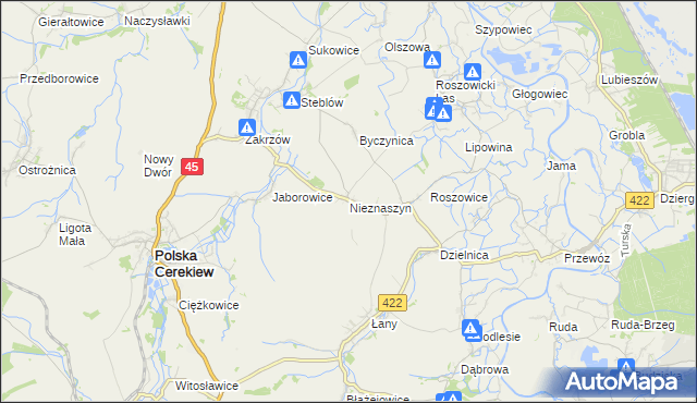 mapa Nieznaszyn, Nieznaszyn na mapie Targeo