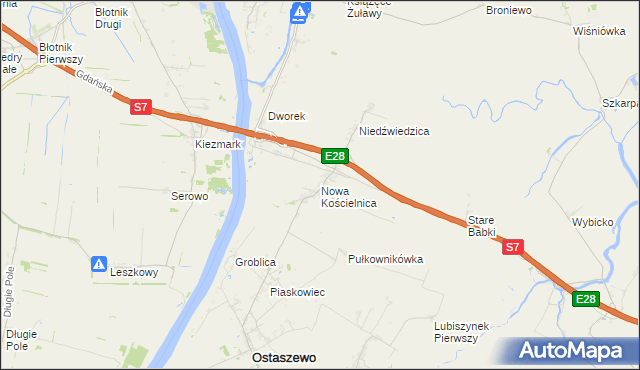 mapa Nowa Kościelnica, Nowa Kościelnica na mapie Targeo