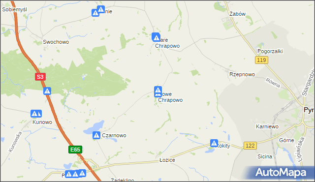 mapa Nowe Chrapowo, Nowe Chrapowo na mapie Targeo