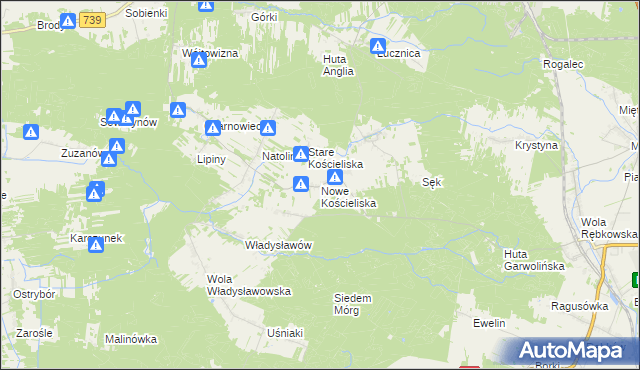 mapa Nowe Kościeliska, Nowe Kościeliska na mapie Targeo