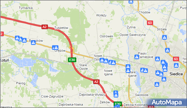 mapa Nowe Opole, Nowe Opole na mapie Targeo