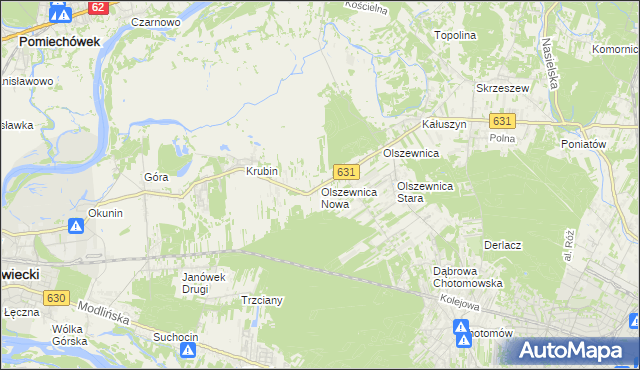 mapa Olszewnica Nowa, Olszewnica Nowa na mapie Targeo