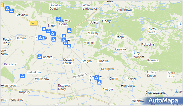 mapa Olszowiec gmina Iłów, Olszowiec gmina Iłów na mapie Targeo