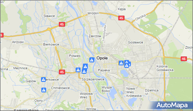 mapa Opola, Opole na mapie Targeo