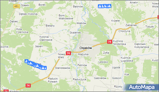 mapa Osjaków, Osjaków na mapie Targeo